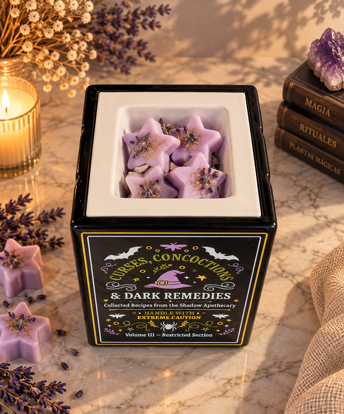 Quemador de Wax Melts Libro de Brujas
