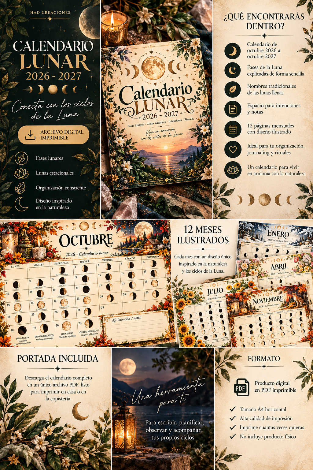 Calendario Lunar Imprimible 2026-2027