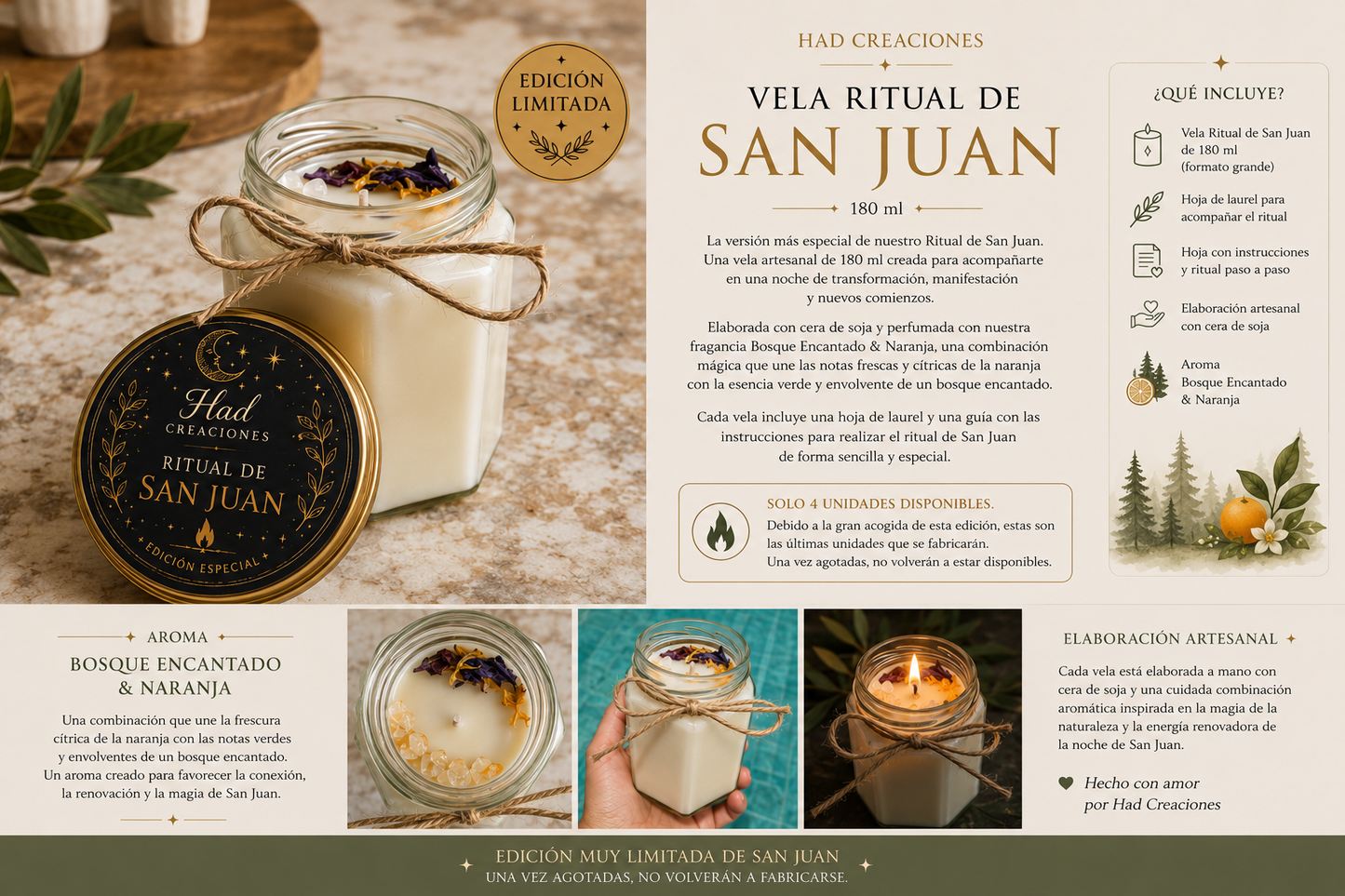 Vela Ritual de San Juan 180ml - Edición Limitada