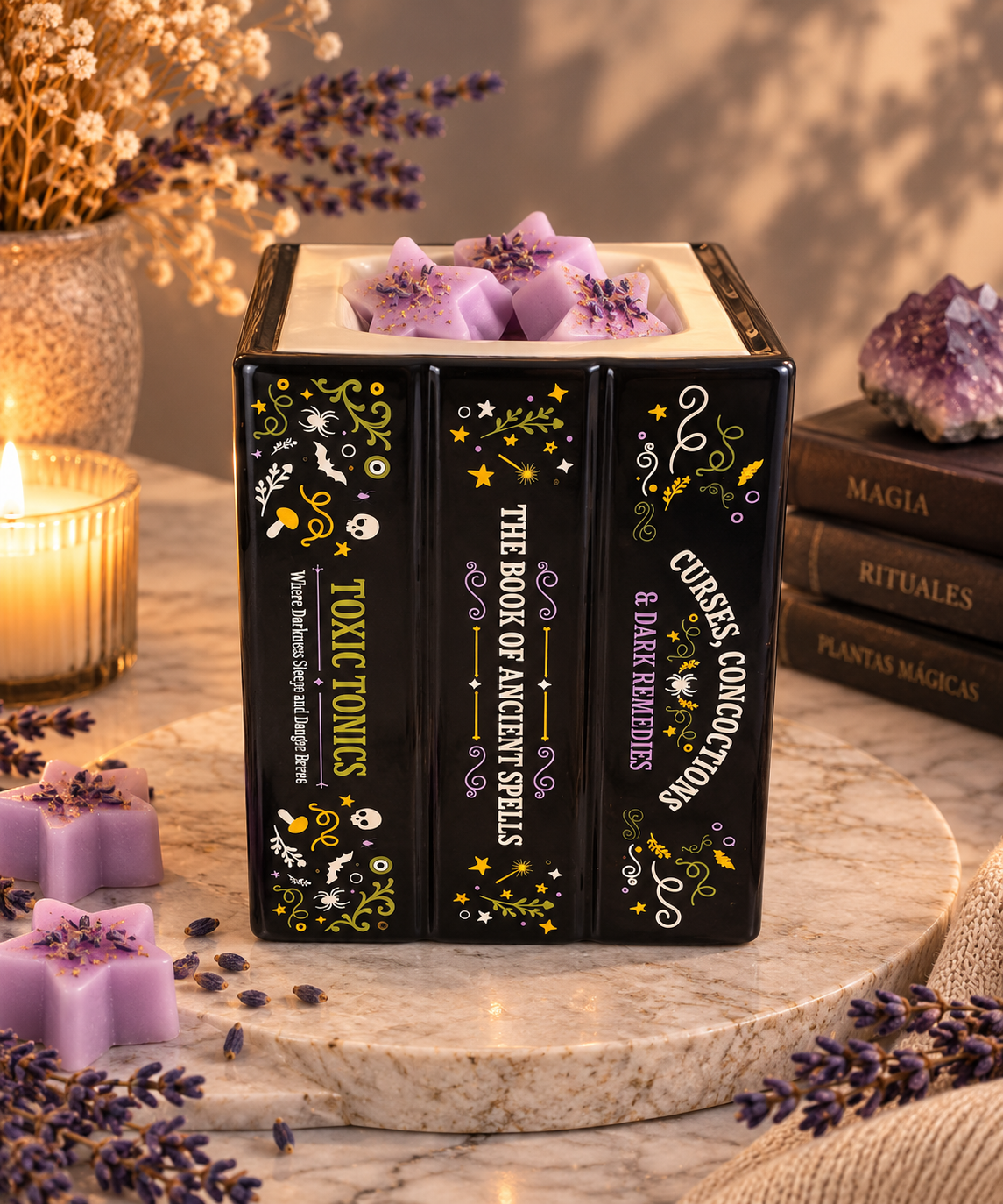 Quemador de Wax Melts Libro de Brujas