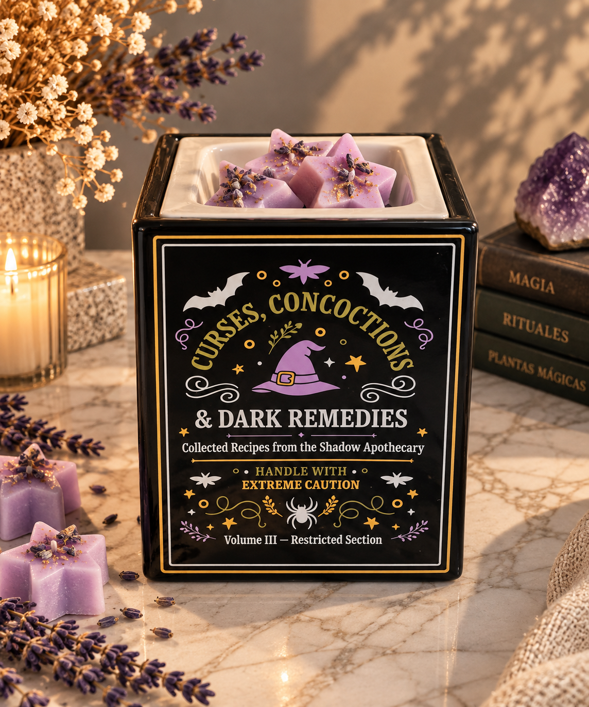 Quemador de Wax Melts Libro de Brujas
