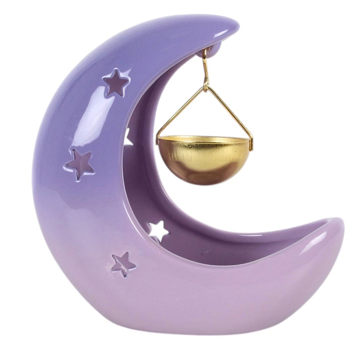 Quemador Luna Creciente En Azul pastel y Morado pastel