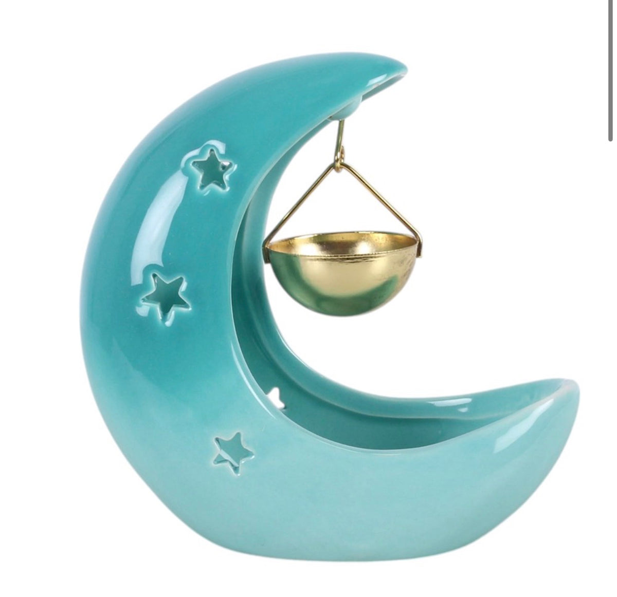 Quemador Luna Creciente En Azul pastel y Morado pastel