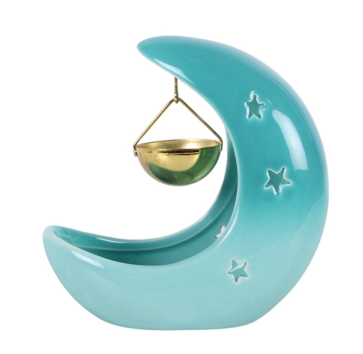Quemador Luna Creciente En Azul pastel y Morado pastel